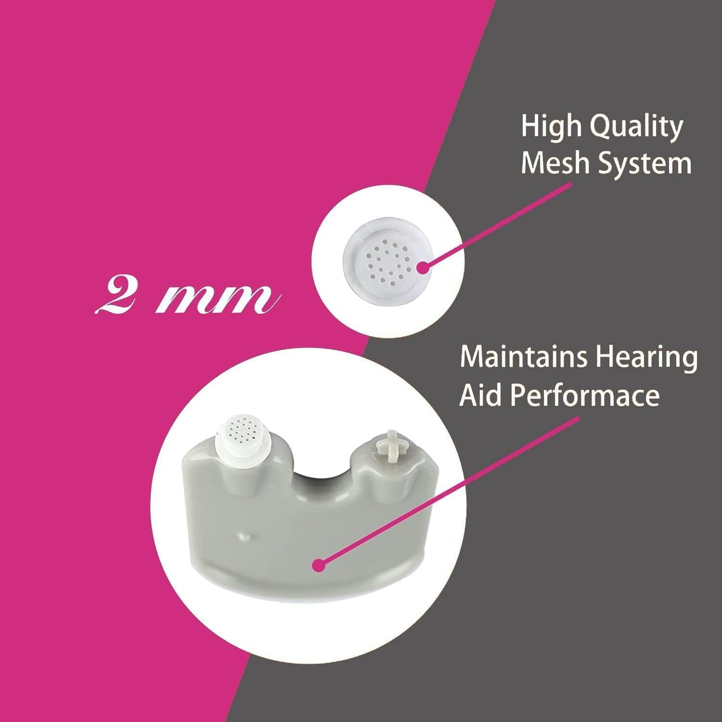 Oticon Prowax Filters,Earwax Filters for Oticon,1 Packs/ 6 Pcs Hearing Aid Filters Hearing Aid Wax Guards Oticon Hearing Aid Supplies Wax Guards for Hearing Aids(#2)