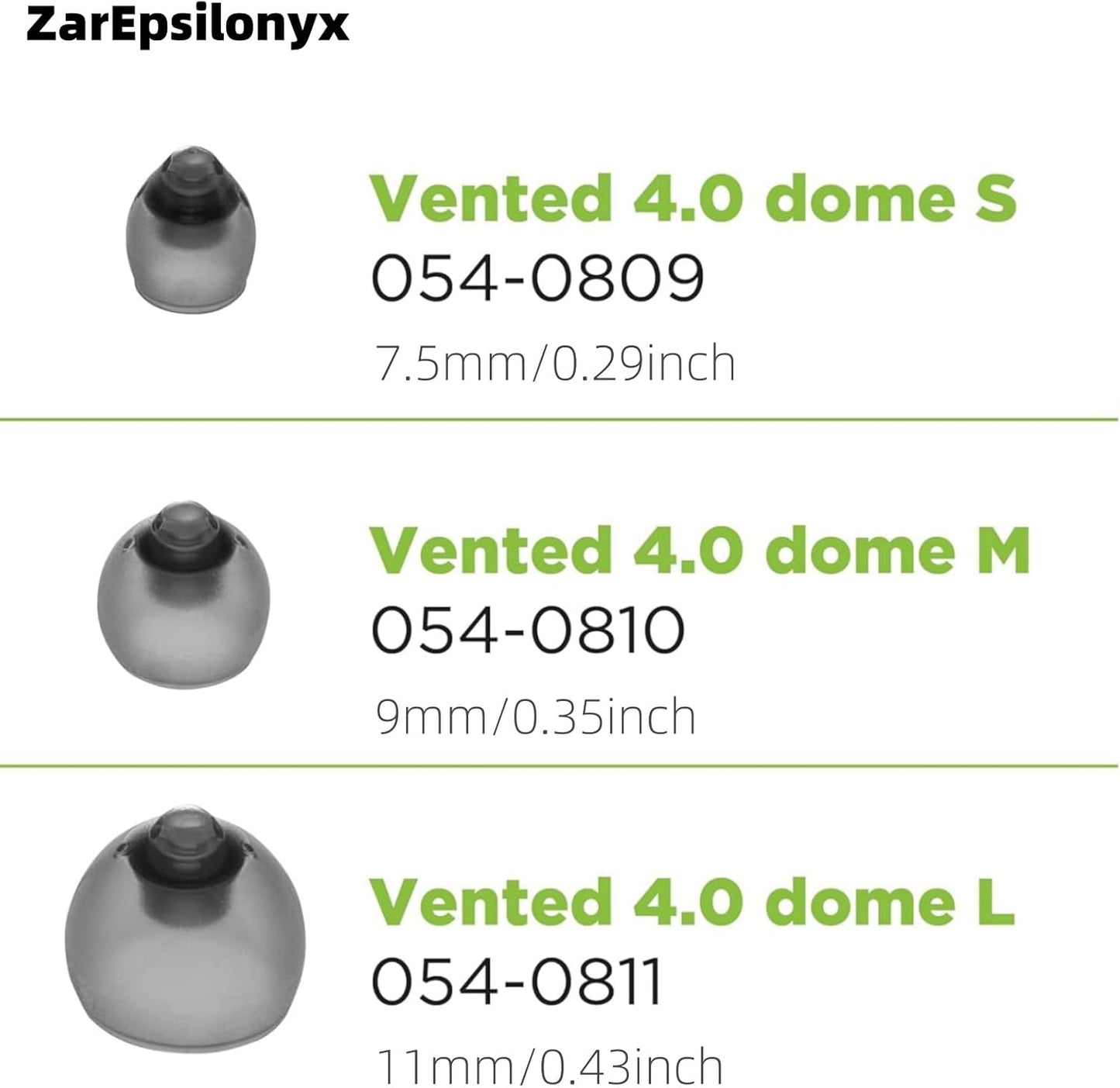 Phonak Vented 4.0 Hearing Aid Domes Small Size 20 pcs(0.29inch=7.5mm),Phonak Hearing aid Accessories,Hearing Aids Domes for Phonak Audeo Marvel Paradise Lumity Accessories