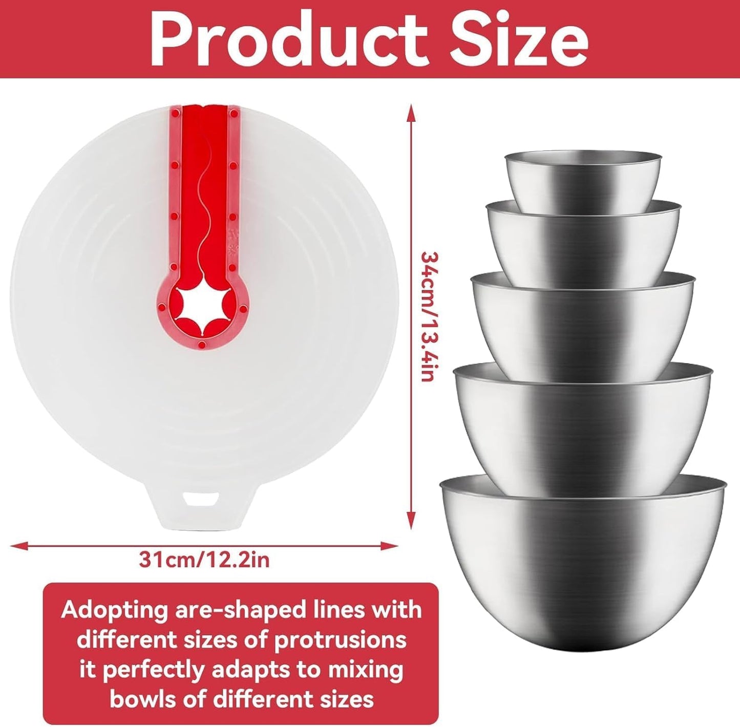 Splatter Guard,Splash Cover for Mixing Bowl, Splatter Guard for Mixer, Mixing Bowl Splatter Guard Splash Guard for Mixer for Egg Bowl Whisk Cooking Kitchen Tool