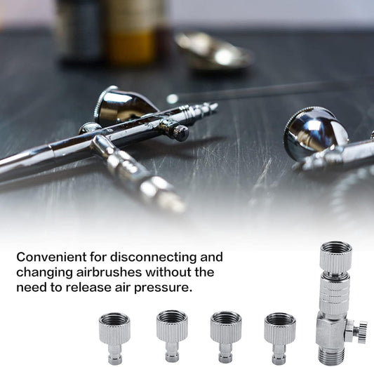 Harder and Steenbeck airbrush,Harder Steenbeck Airbrush Quick Connect,Disconnect Adapter Airbrush Air Horse Quick Connecter Set 1/8'' Fittings Part with 4 Fittings