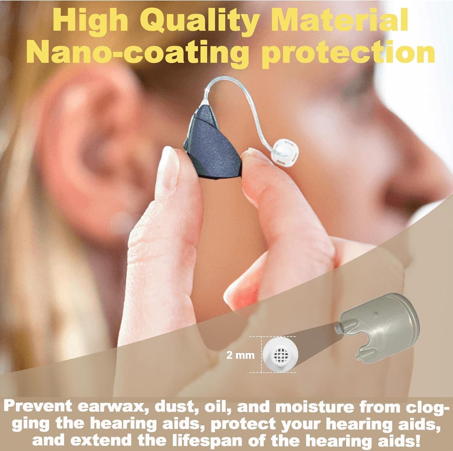 Oticon Prowax Filters,Earwax Filters for Oticon,1 Packs/ 6 Pcs Hearing Aid Filters Hearing Aid Wax Guards Oticon Hearing Aid Supplies Wax Guards for Hearing Aids(#2)