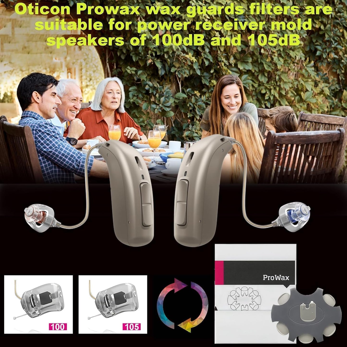 Oticon Hearing Aid Supplies,Wax Guard Filter for Oticon Prowax Hearing Aid Supplies Minifit Prowax Wax Guards Filters for Oticon Hearing Aids(#2)